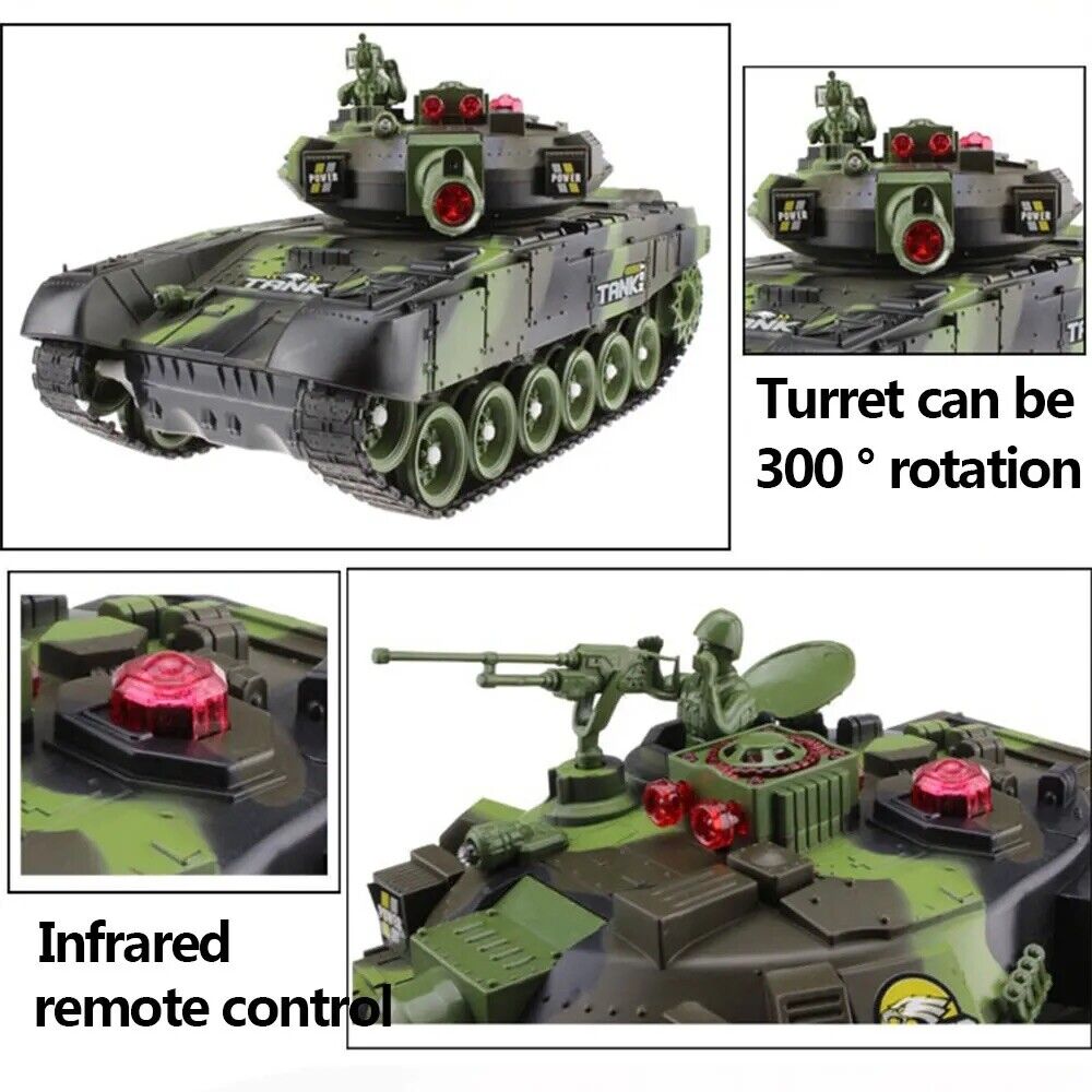 Ferngesteuerter Panzer Krieg Turm Drehbar Spielzeug Kinder Jungen Fernbedienung
