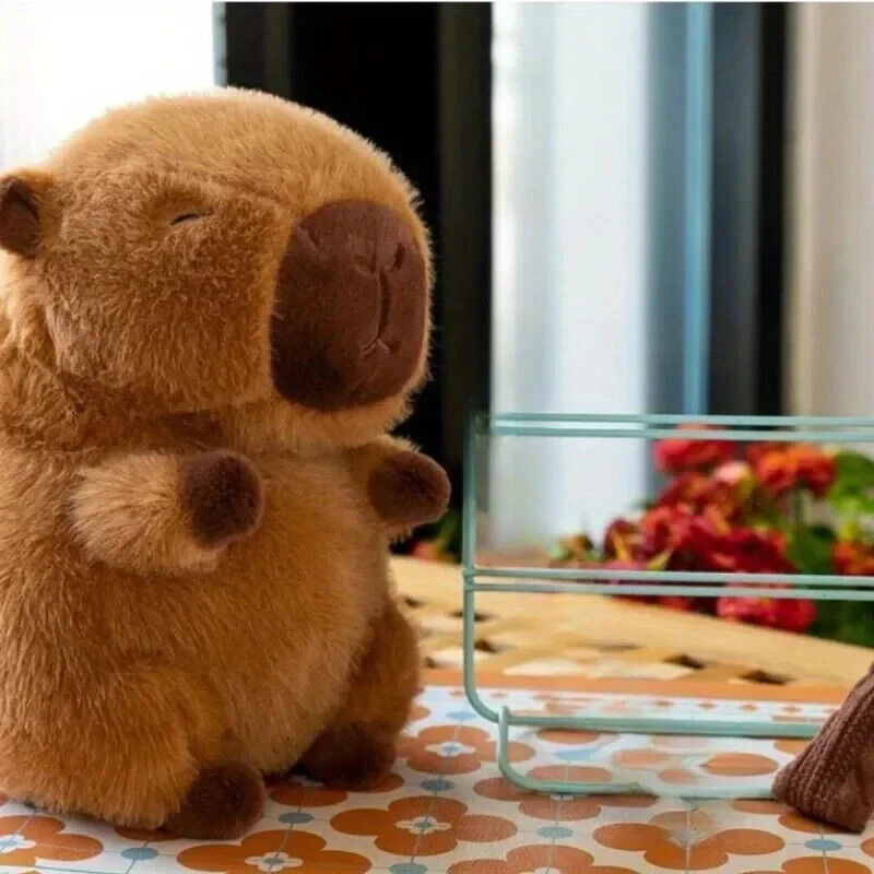 HABO 23cm Capybara Plüschtier Kuscheltier Braun Rucksack Süß Geschenk Mädchen