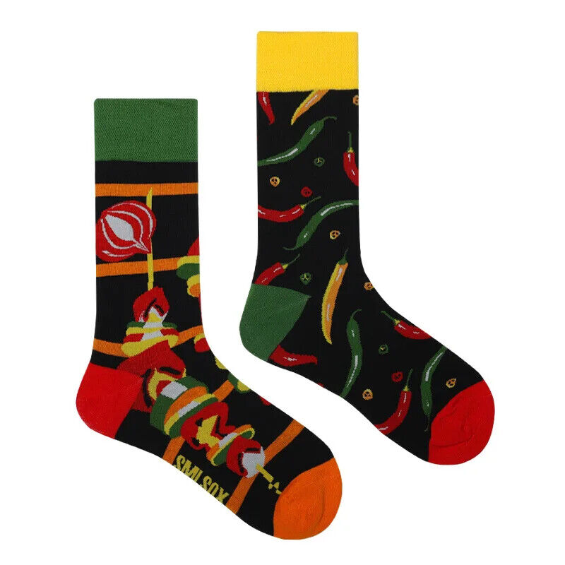 HABO 1 Paar Lustige Socken Ketchup Pommes Eis Noten Pilze Geschenk Mann Frauen