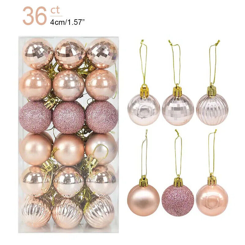 Weihnachtskugeln Weihnachtbaum Kugeln Dekoration für Christbaum Bunt Gold Silber