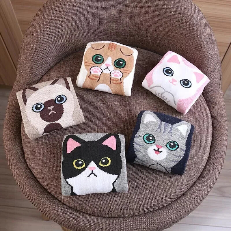HABO Baumwoll Socken Katzen Bären Design lustige Socken atmungsaktiv Geschenk