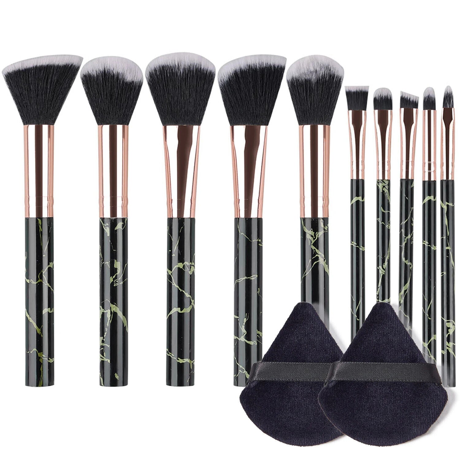 Makeup Pinsel 10 Stück Marmor Make-Up Set Professionell Foundation Puder etc.