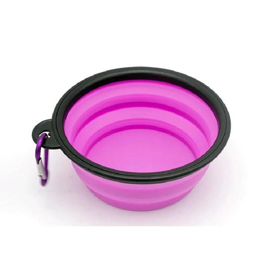 Hunde Fress Napf Silikonschüssel Tragbar für Essen und Trinken Mit Karabiner