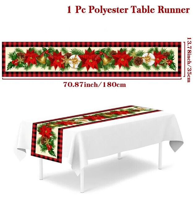 Tischdecke Weihnachten Tisch Läufer Dekoration Christmas Tischbezug Tischdeko