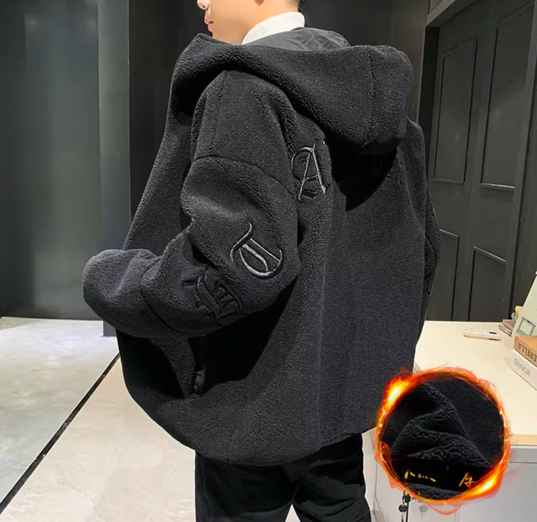 Herren Winter Fleece gefüttert verdickte Woll jacke Übergangsjacke Korean style