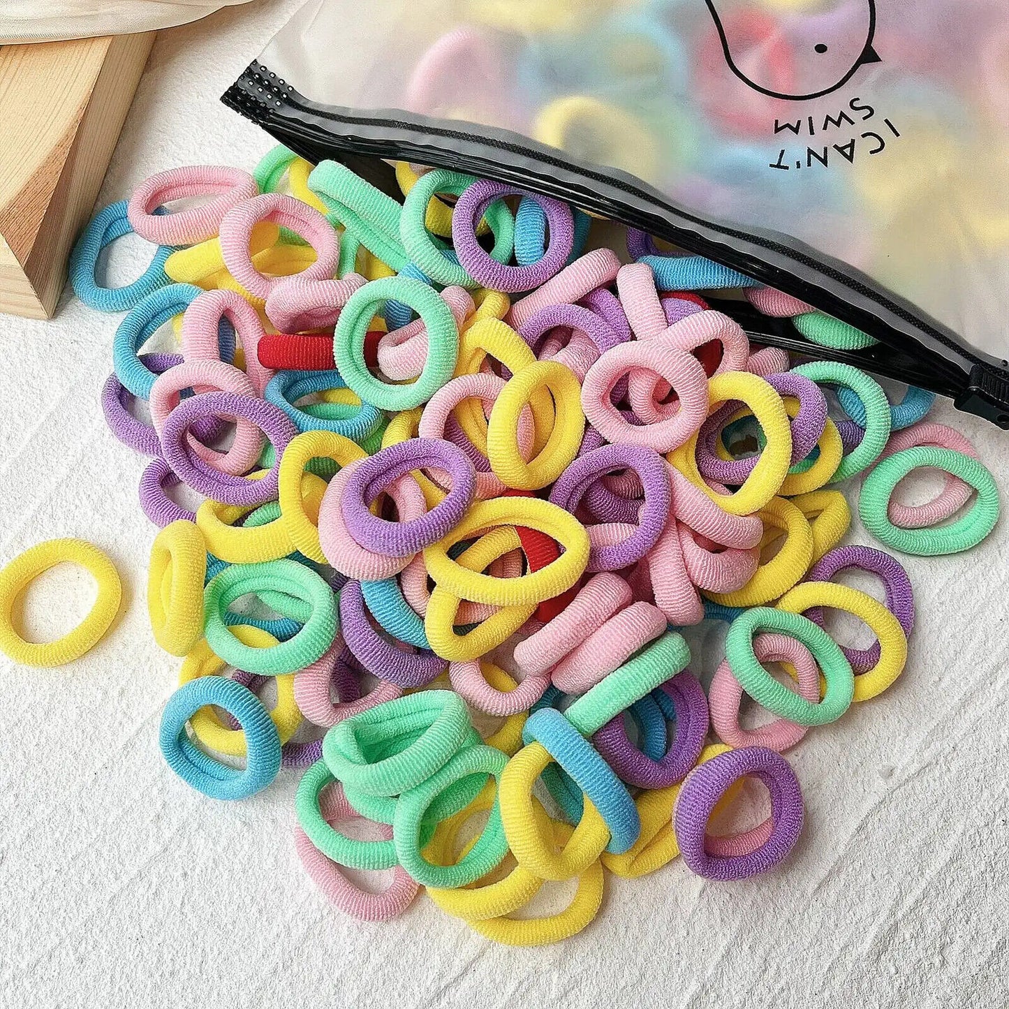 HABO 20/50 Stück Haargummi Elastisch Basic Bunt Gemischt Blau Rot Styling Haare