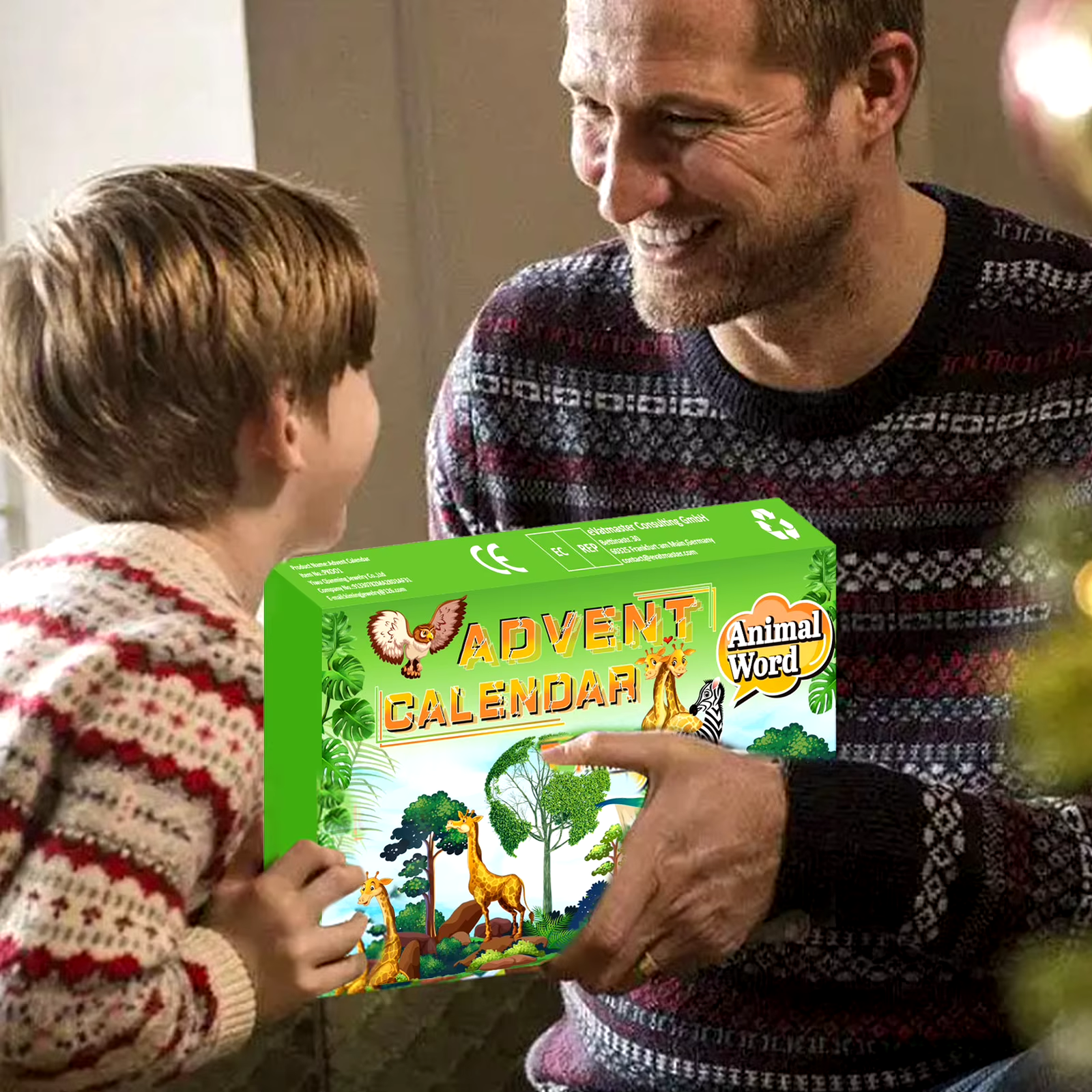 HABO Adventskalender Tierspielzeug Mini Tierfiguren Geschenk Paket Tiere Zoo