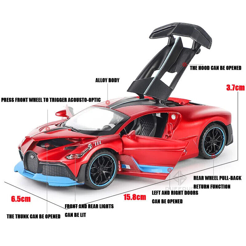 Bugatti Divo Modellauto Spielzeug für Kinder und Sammler Maßstab 1/32 Geschenk