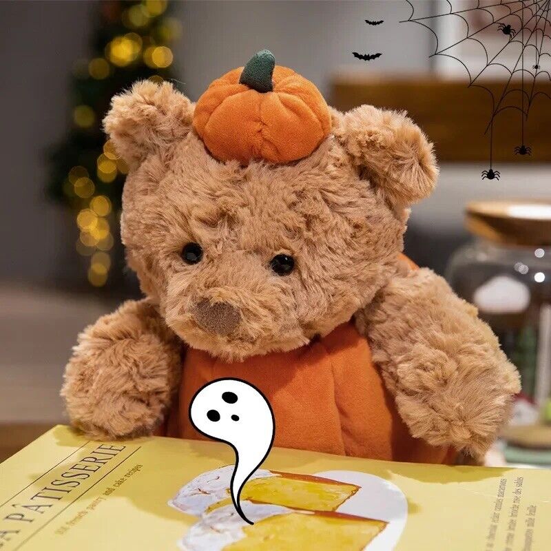 Halloween Kuscheltiere Plüsch Geschenk Teddybär Kürbis Vampir Aubergine Deko