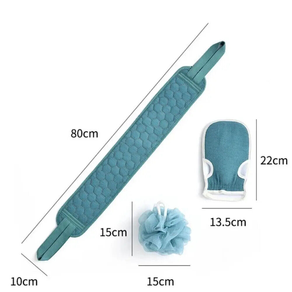 HABO Badetuch-Handschuhe Set – 3 Bad Blume, Fleckenentfernung Rückenreinigung