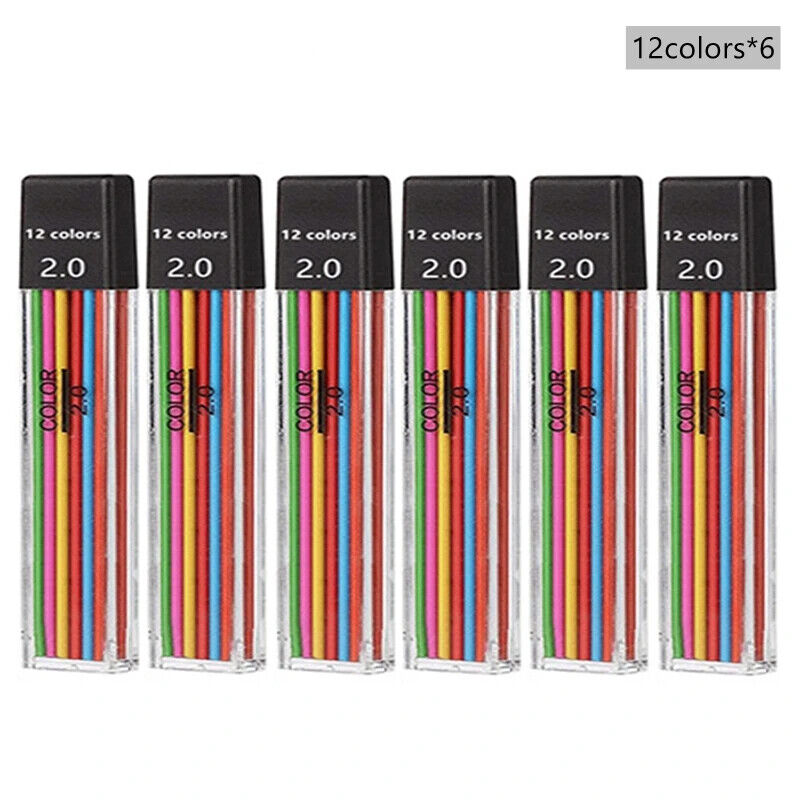 HABO Druckbleistift-Set 2,0 mm – Schwarze & Farbminen zum Schreiben, Zeichnen