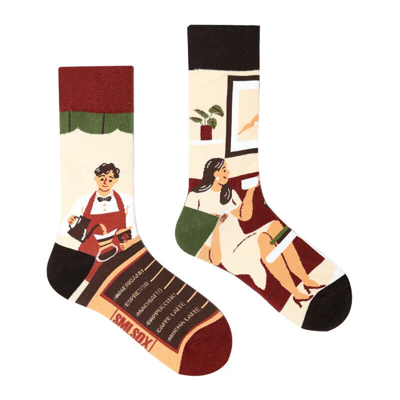 HABO 1 Paar Lustige Socken Ketchup Pommes Eis Noten Pilze Geschenk Mann Frauen
