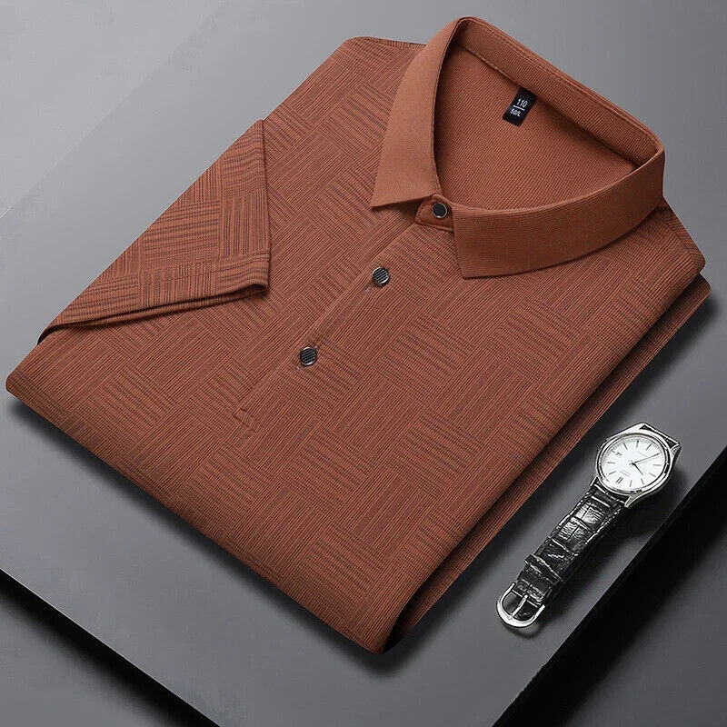 HABO Bedrucktes Business-Casual Polo-Shirt für Herren – Kurzarm, Bequemes