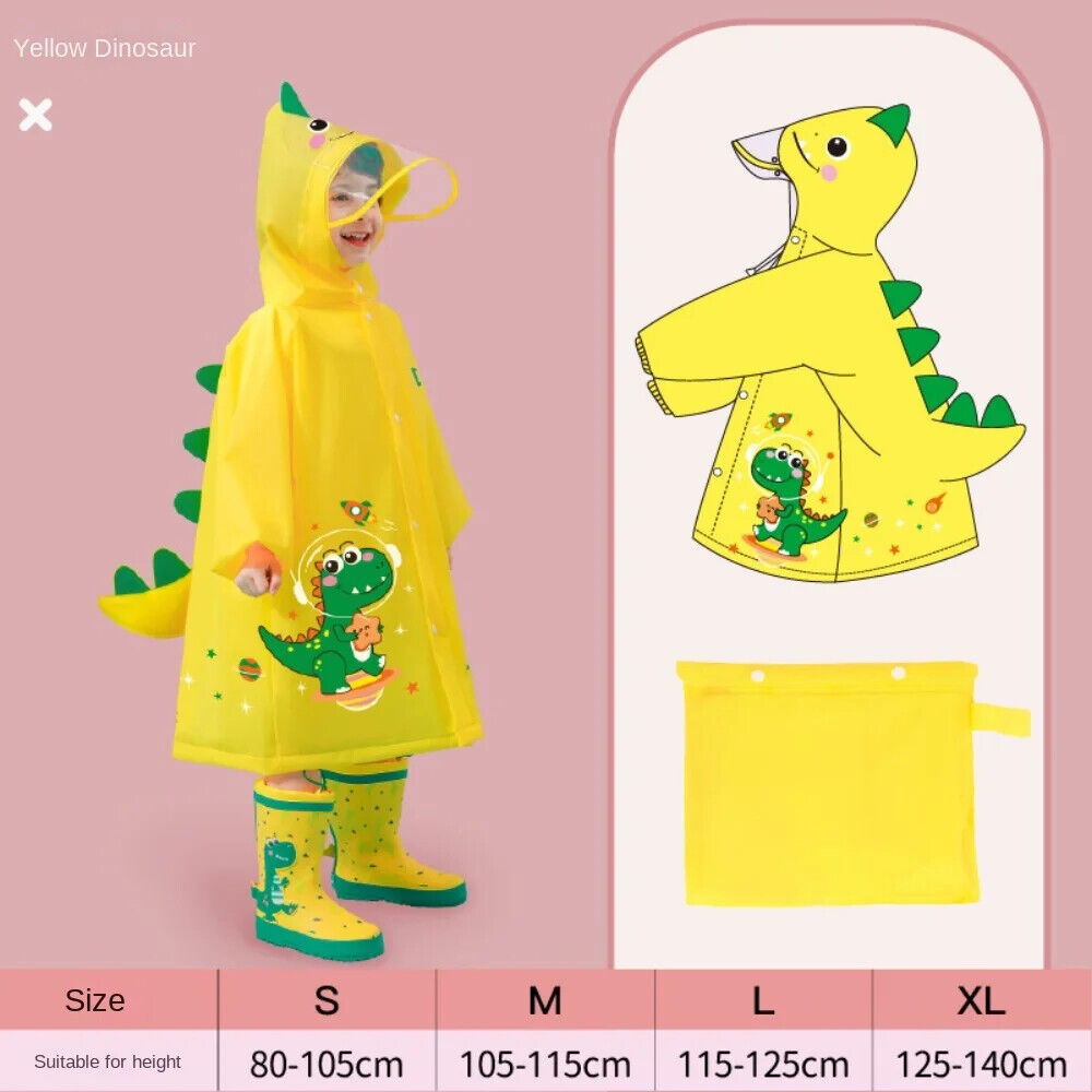 Regenmantel für Kinder süßes Design Wasserdicht Kindergarten Outdoor Dinosaurier