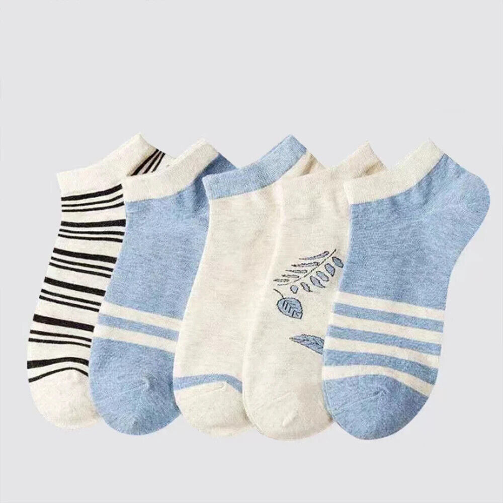 HABO 5 Paar Sneaker Socken Avocado Blumen Süß Grün Frauen Niedlich Mädchen Kawai