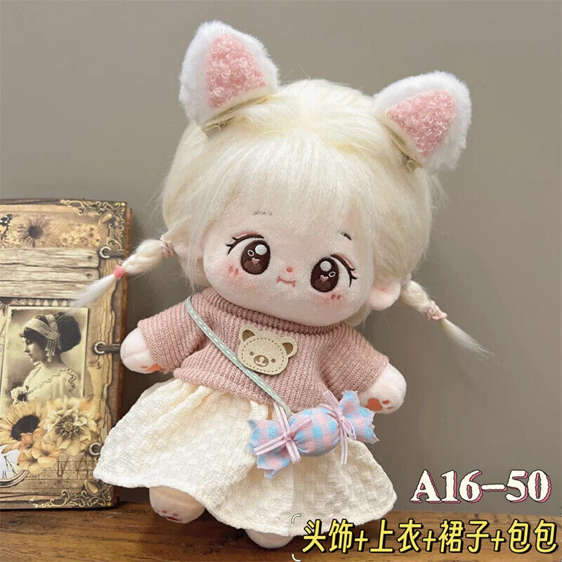 Puppenkleider für 20 cm Baumwoll-Idolpuppen – Prinzessinnenkleid und Overalls