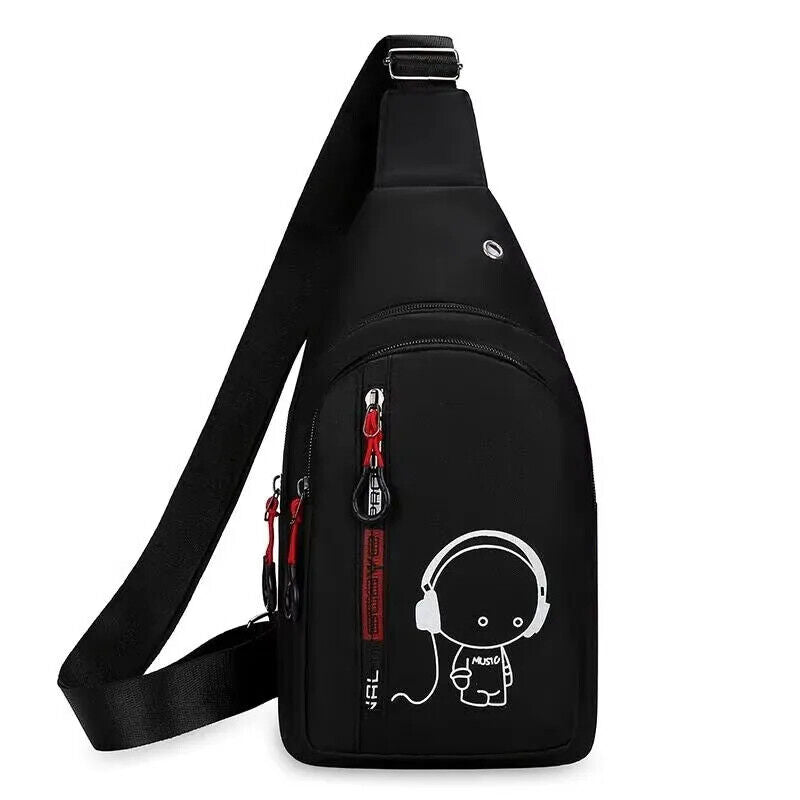 HABI Unisex Umhängetasche mit Glow-in-the-Dark-Effekt –Outdoor-Sport Brusttasche