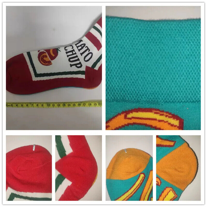 HABO 1 Paar Lustige Socken Ketchup Pommes Eis Noten Pilze Geschenk Mann Frauen
