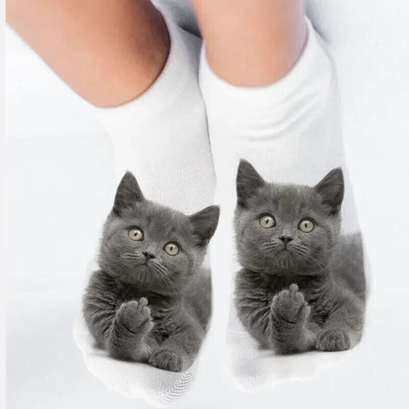 HABO Baumwoll Socken Katzen Bären Design lustige Socken atmungsaktiv Geschenk