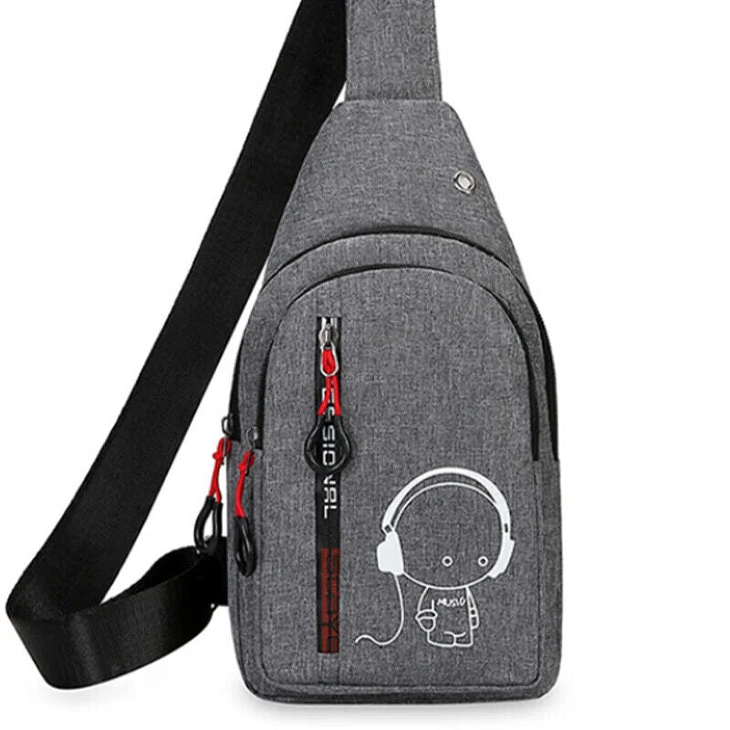 HABI Unisex Umhängetasche mit Glow-in-the-Dark-Effekt –Outdoor-Sport Brusttasche