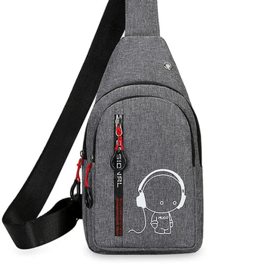 HABI Unisex Umhängetasche mit Glow-in-the-Dark-Effekt –Outdoor-Sport Brusttasche