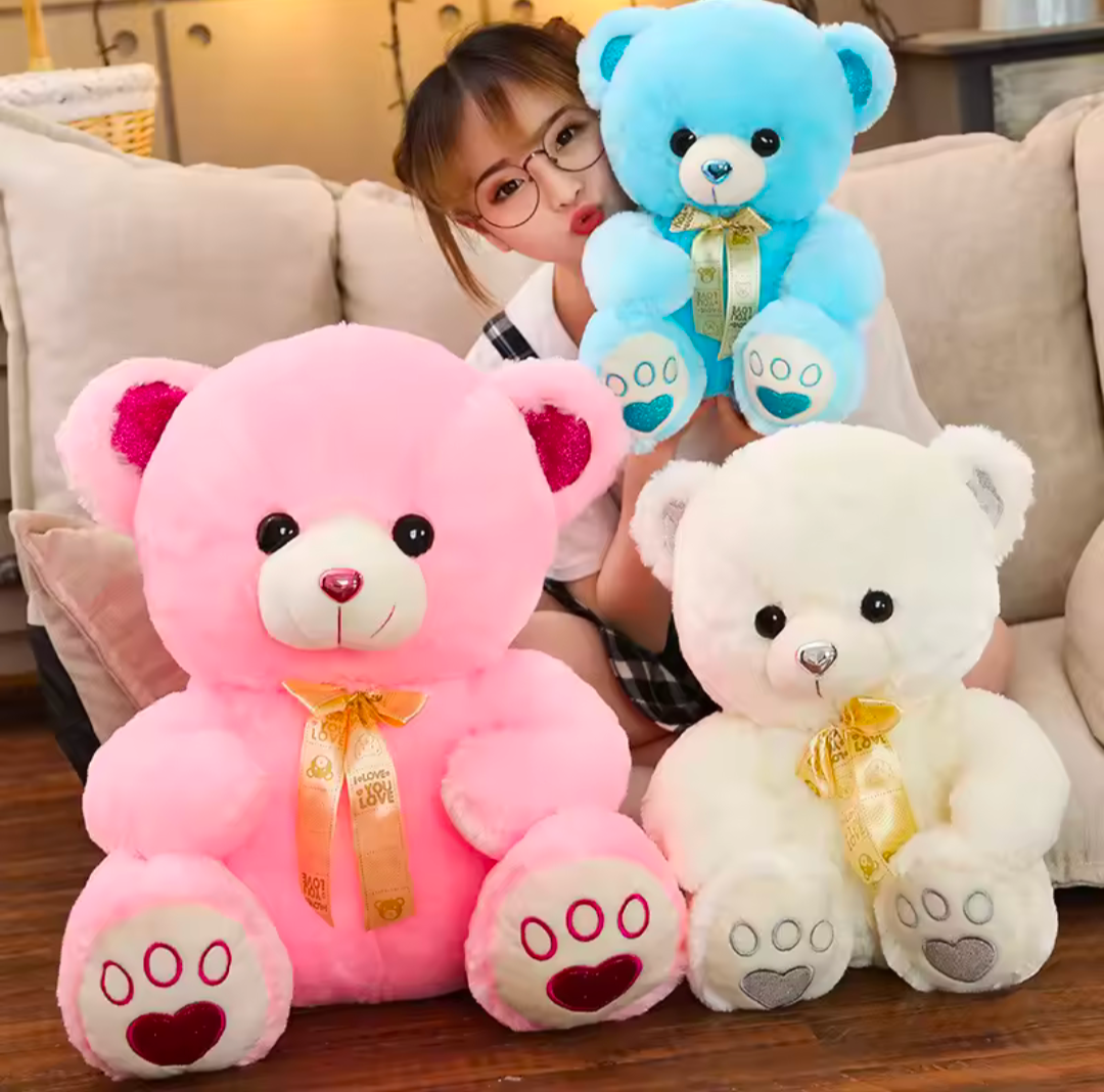 Teddybär Plüschtier kuschelige Bären Kinder Blau weiß Rosa Schlafen Geschenk