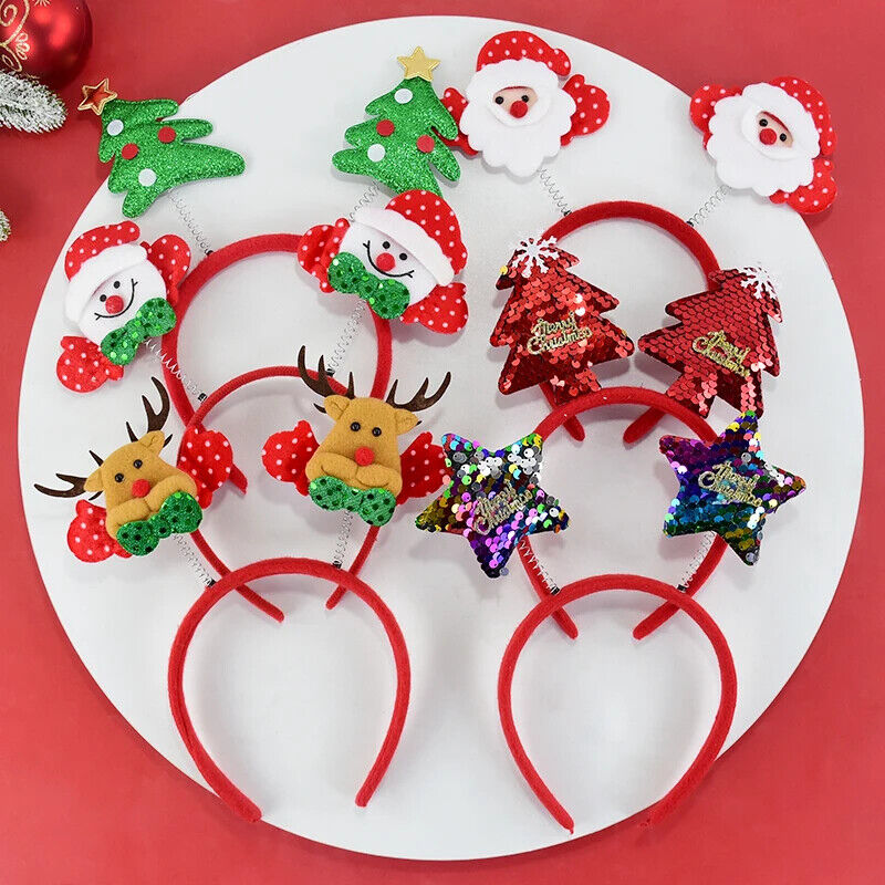 Weihnachten Stirnband Dekoration Weihnachtsmann Lustig Elch Xmax Baum Haarschmuc