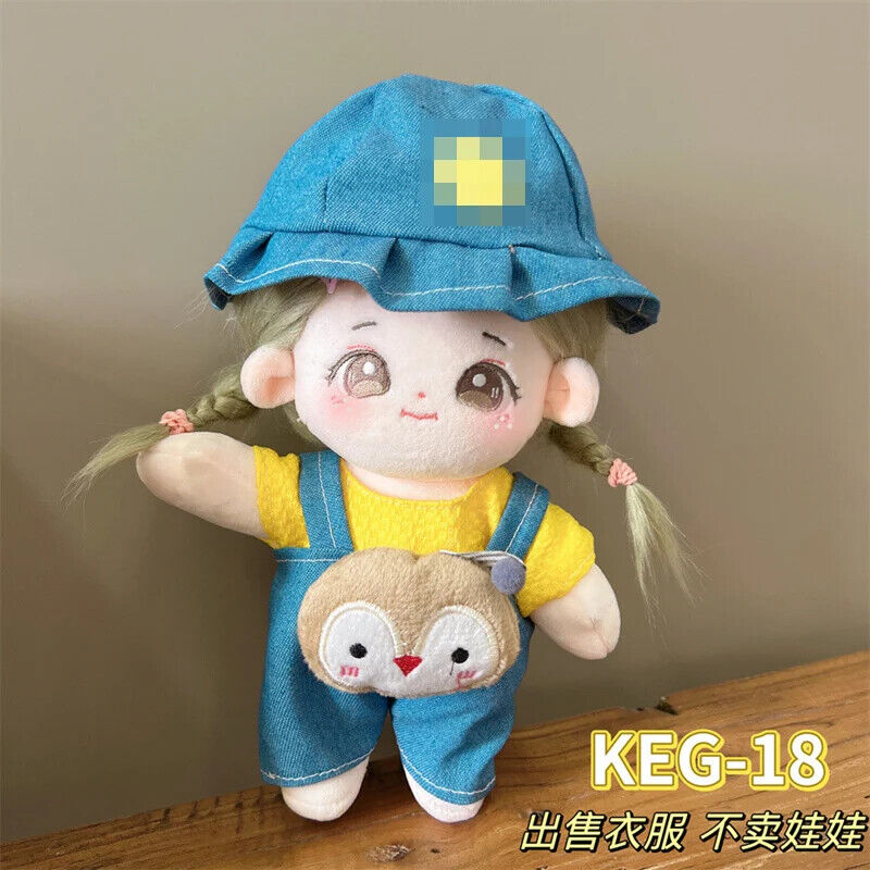 Puppenkleider für 20 cm Baumwoll-Idolpuppen – Prinzessinnenkleid und Overalls