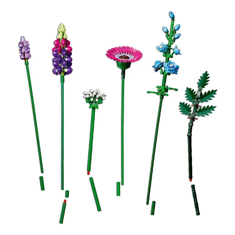 Romantischer Wildblumenstrauß, Blume 10313, Bauset, Heimdekoration, Bausteinspie