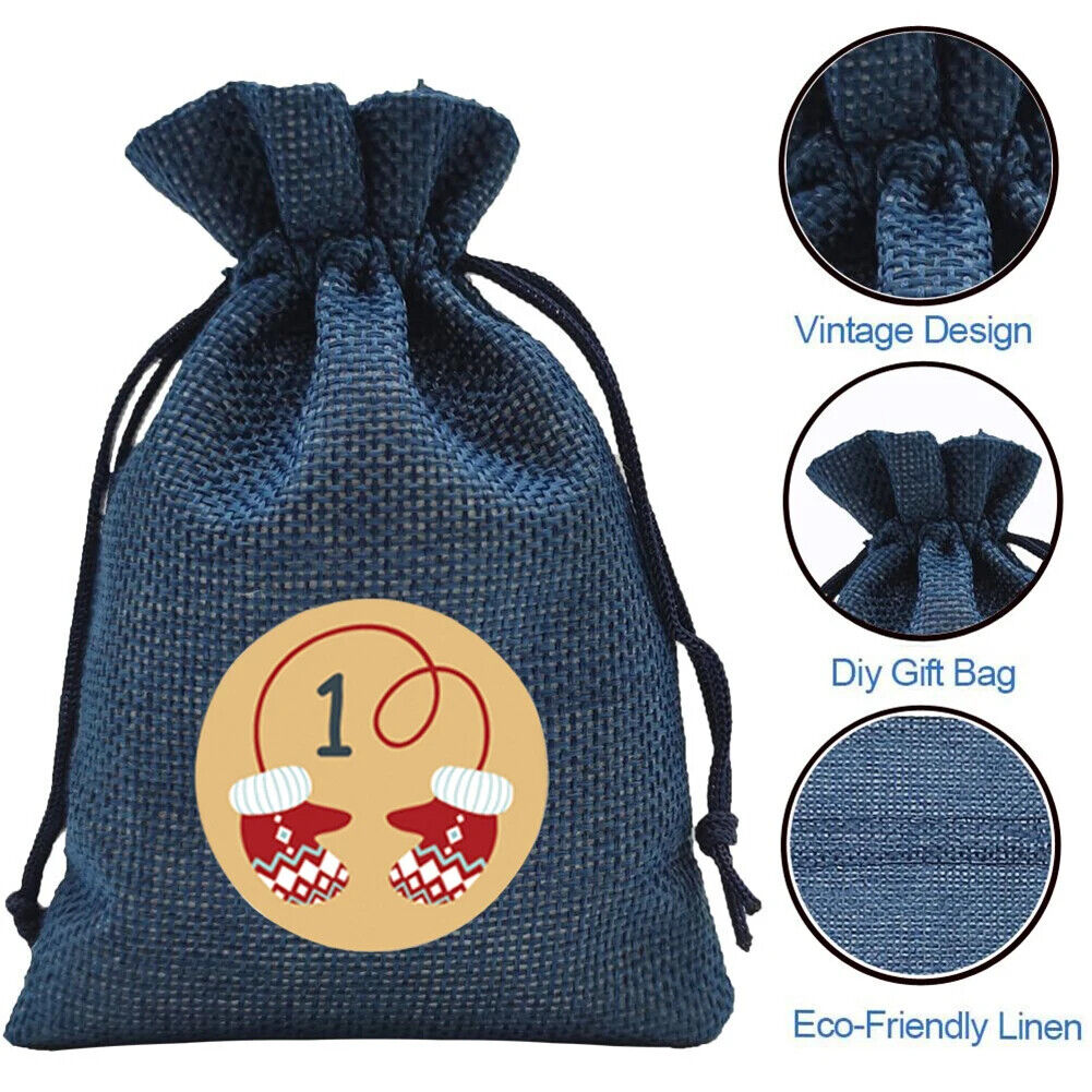 HABO Adventskalender 2024 Beutel Tüten DIY Set Mit Papieraufkleber Weihnachten 