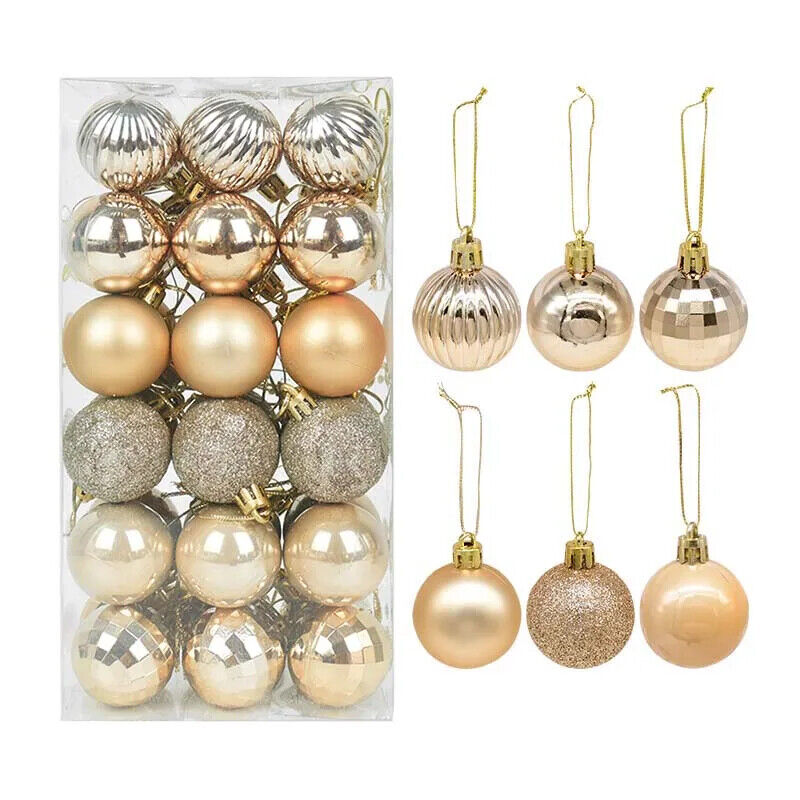 Weihnachtskugeln Weihnachtbaum Kugeln Dekoration für Christbaum Bunt Gold Silber