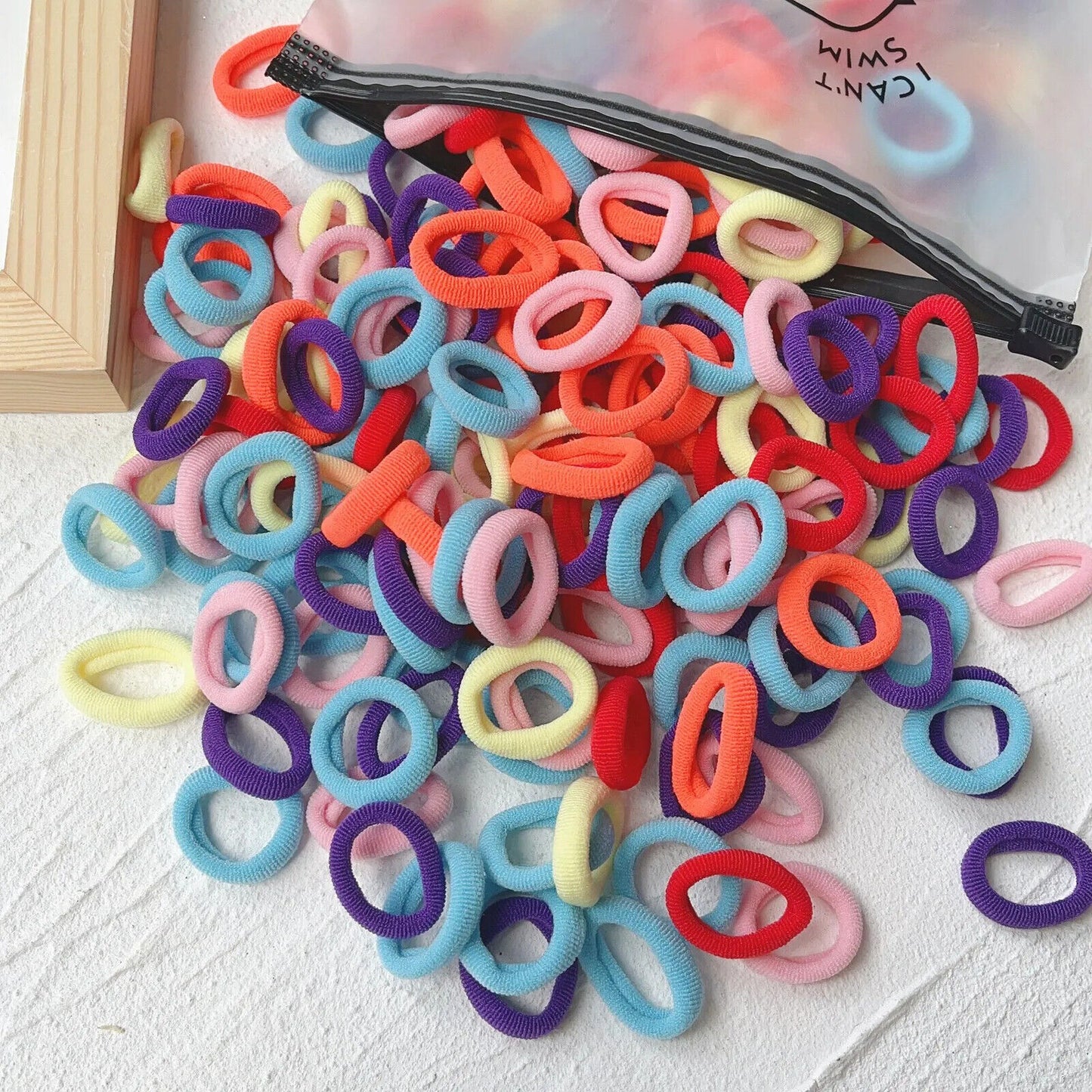 HABO 20/50 Stück Haargummi Elastisch Basic Bunt Gemischt Blau Rot Styling Haare