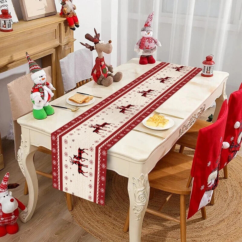 Tischdecke Weihnachten Tisch Läufer Dekoration Christmas Tischbezug Tischdeko