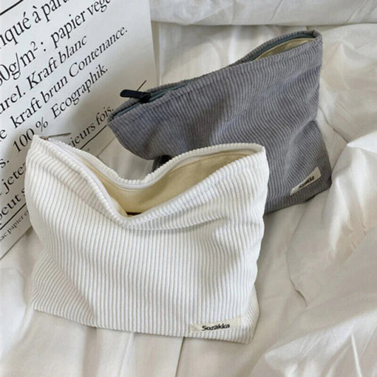 HABO Cord Beutel Tasche Kosmetik Geldbörse Vintage Retro Waschtasche Reißverschl