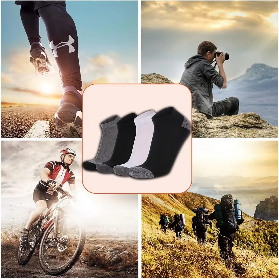 HABO 10 Paar Hochwertige Sport-Fitness-Laufsocken Atmungsaktive Kurze Socken