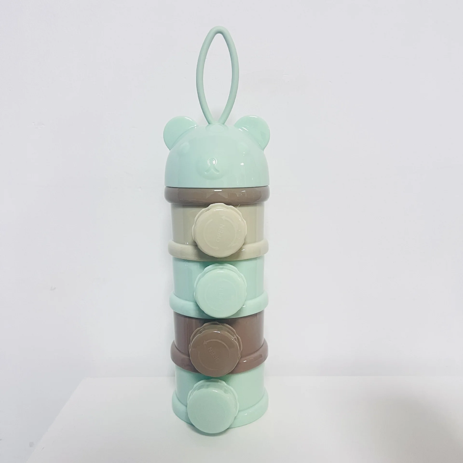HABO 4-Schicht Bär-Stil Tragbare Milchpulver-Box für Babynahrung und Snacks
