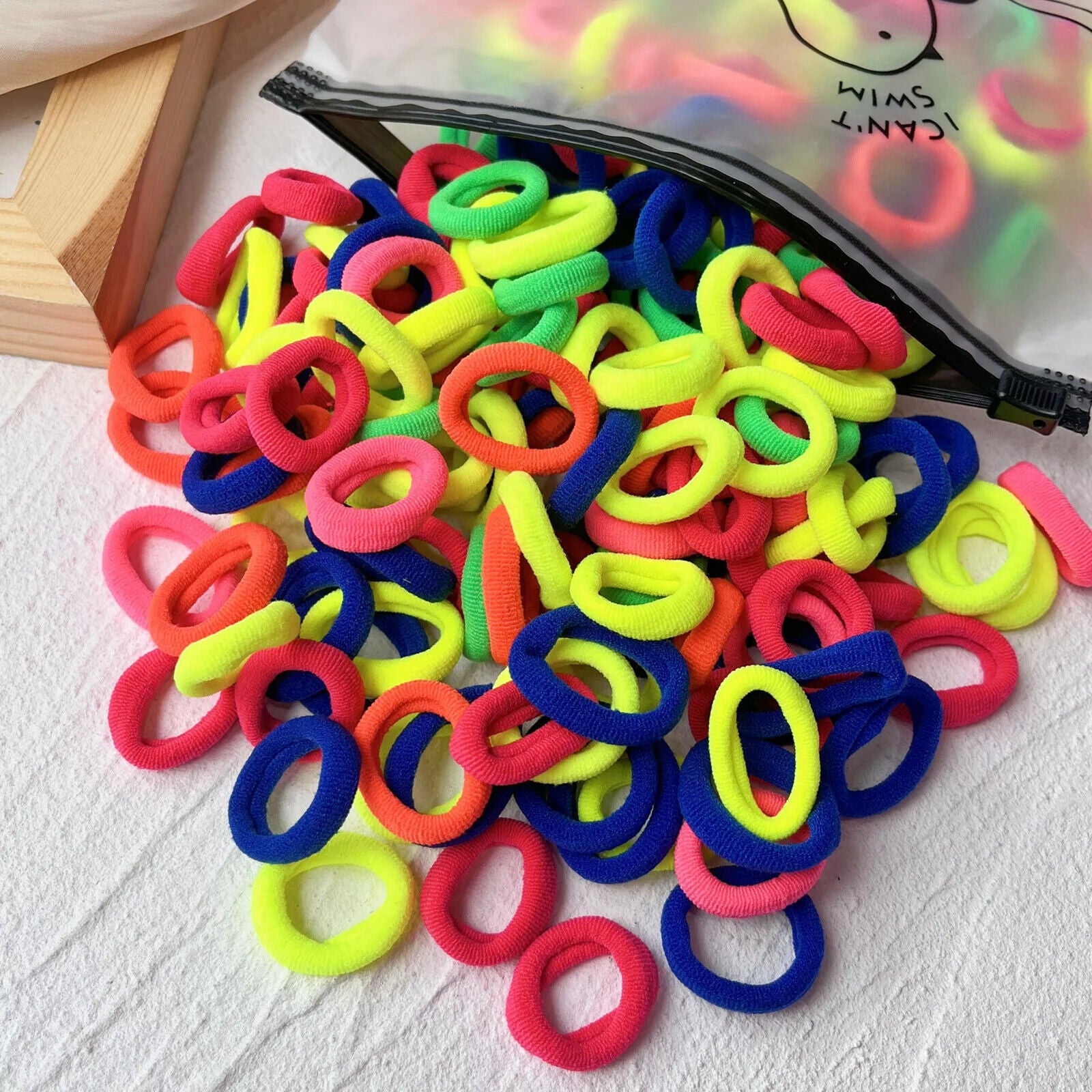 HABO 20/50 Stück Haargummi Elastisch Basic Bunt Gemischt Blau Rot Styling Haare