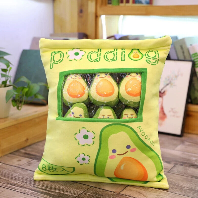 Plüsch-Snacktasche – Süße Mini-Puppen & Kissen im Frucht- und Tierdesign