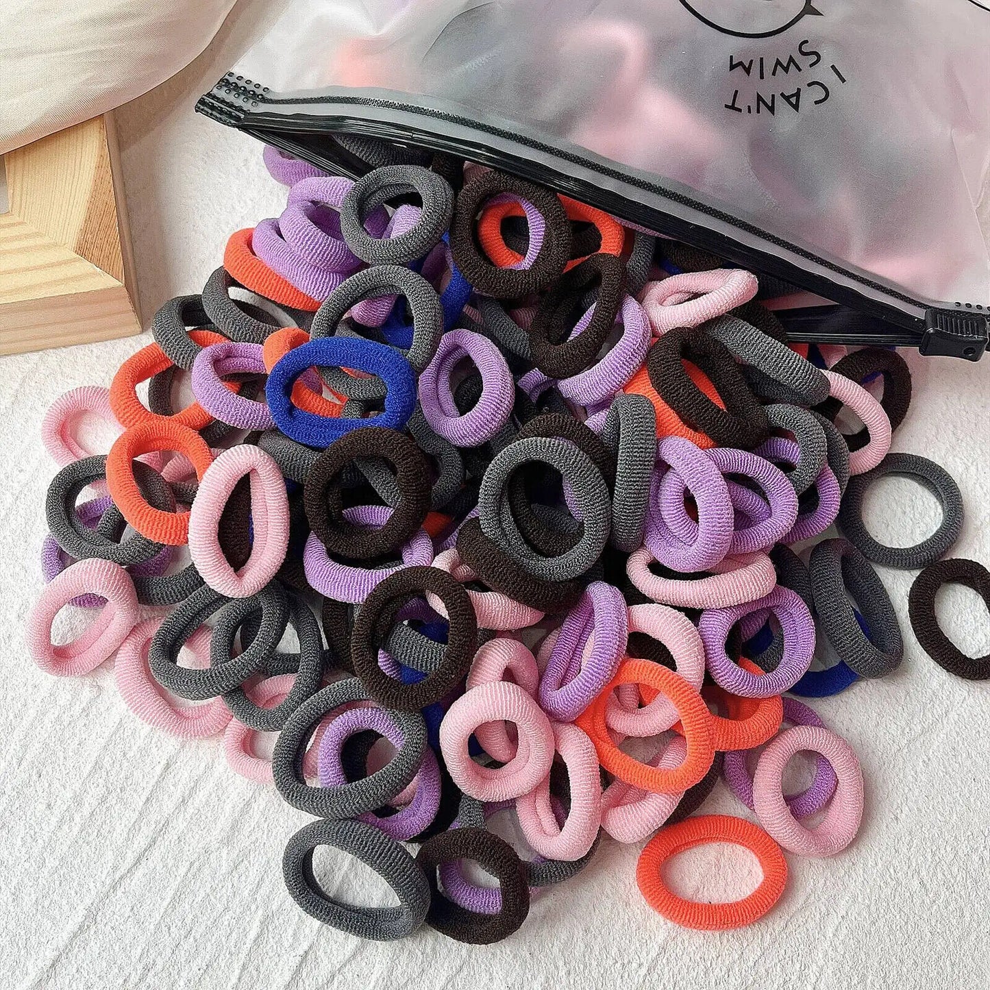 HABO 20/50 Stück Haargummi Elastisch Basic Bunt Gemischt Blau Rot Styling Haare