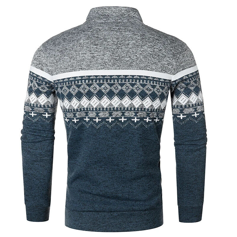 Rollkragenpullover High Neck Sweatshirt Herren Zipper Pullover Winter Weihnacht
