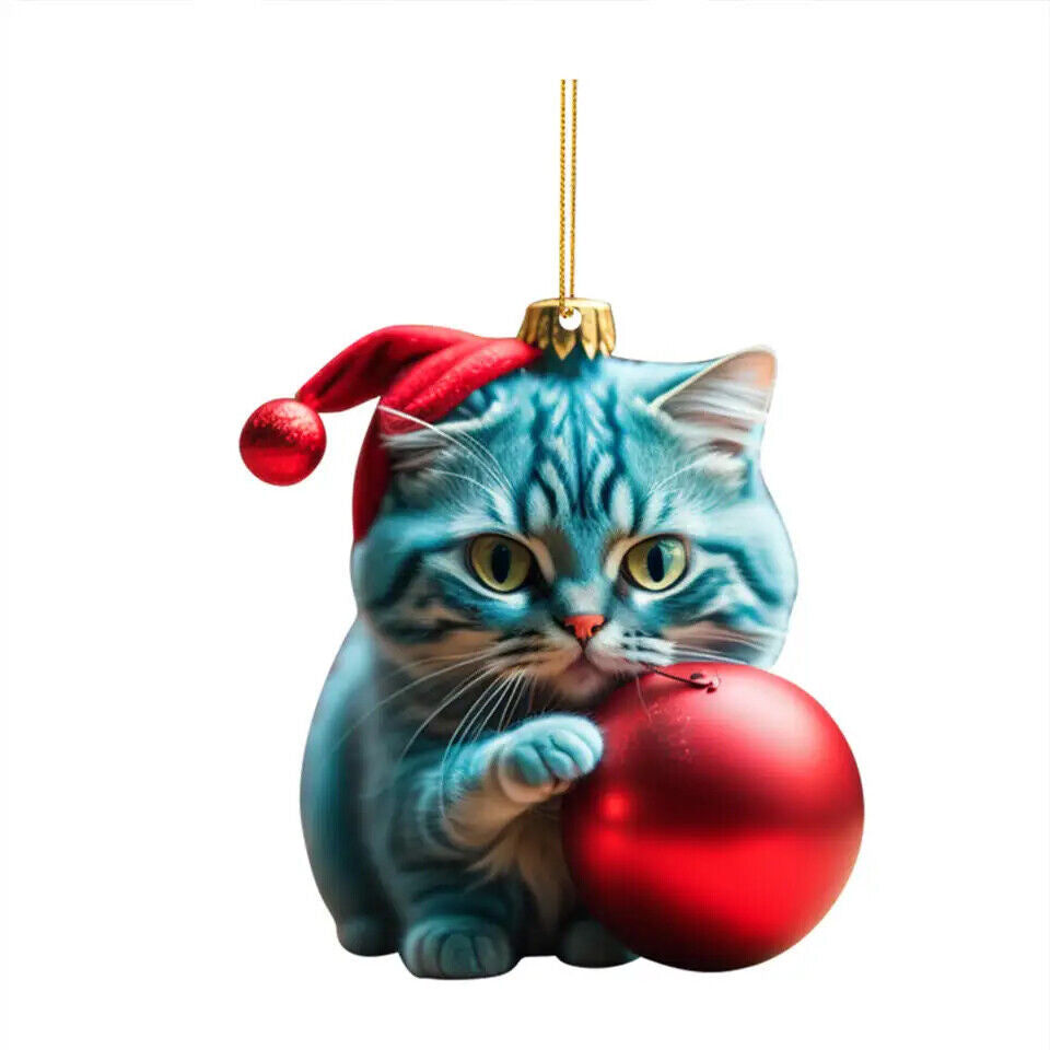 Weihnachts Katzen Anhänger Dekoration Christbaumkugeln im Katzen Design Kugeln 