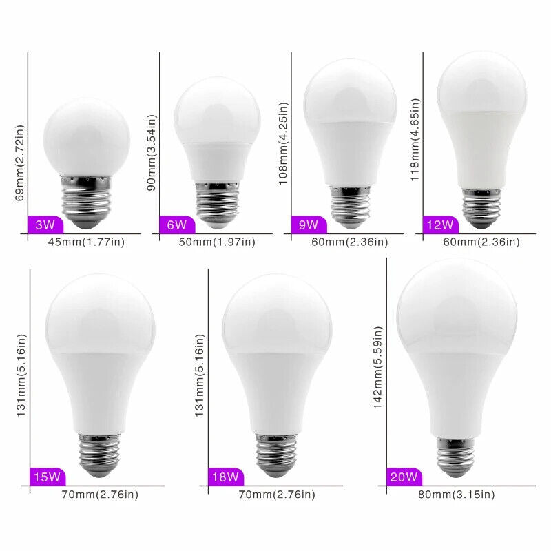 E27 E14 Led-Birne Glühbirne Warmweiß Kaltweiß 20 W 18 W 15 W 12 W 9 W 6 W 3 W