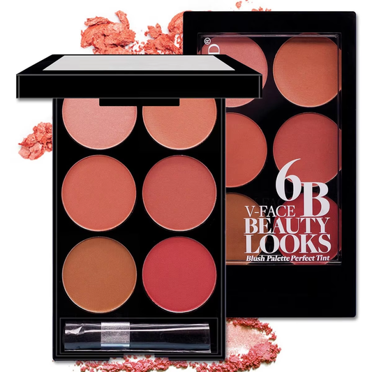 HABO 6-Farben Rouge und Konturierung Palette Matte Puder Make-up-Palette