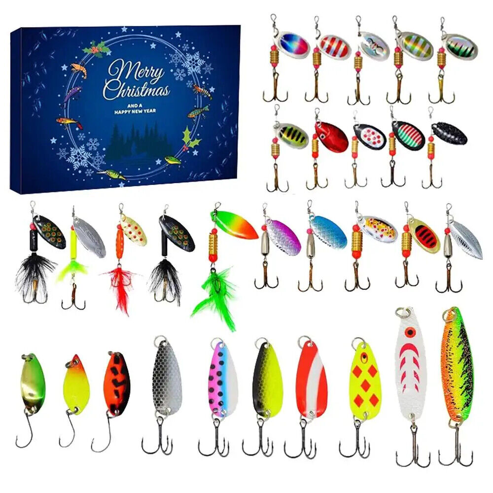 HABO Angeln Adventskalender Angelhaken Weihnachten Fisch Köder Geschenk 2024