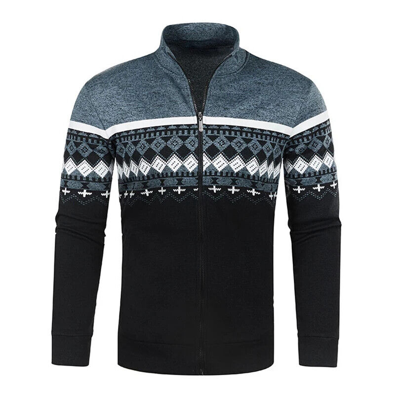 Rollkragenpullover High Neck Sweatshirt Herren Zipper Pullover Winter Weihnacht