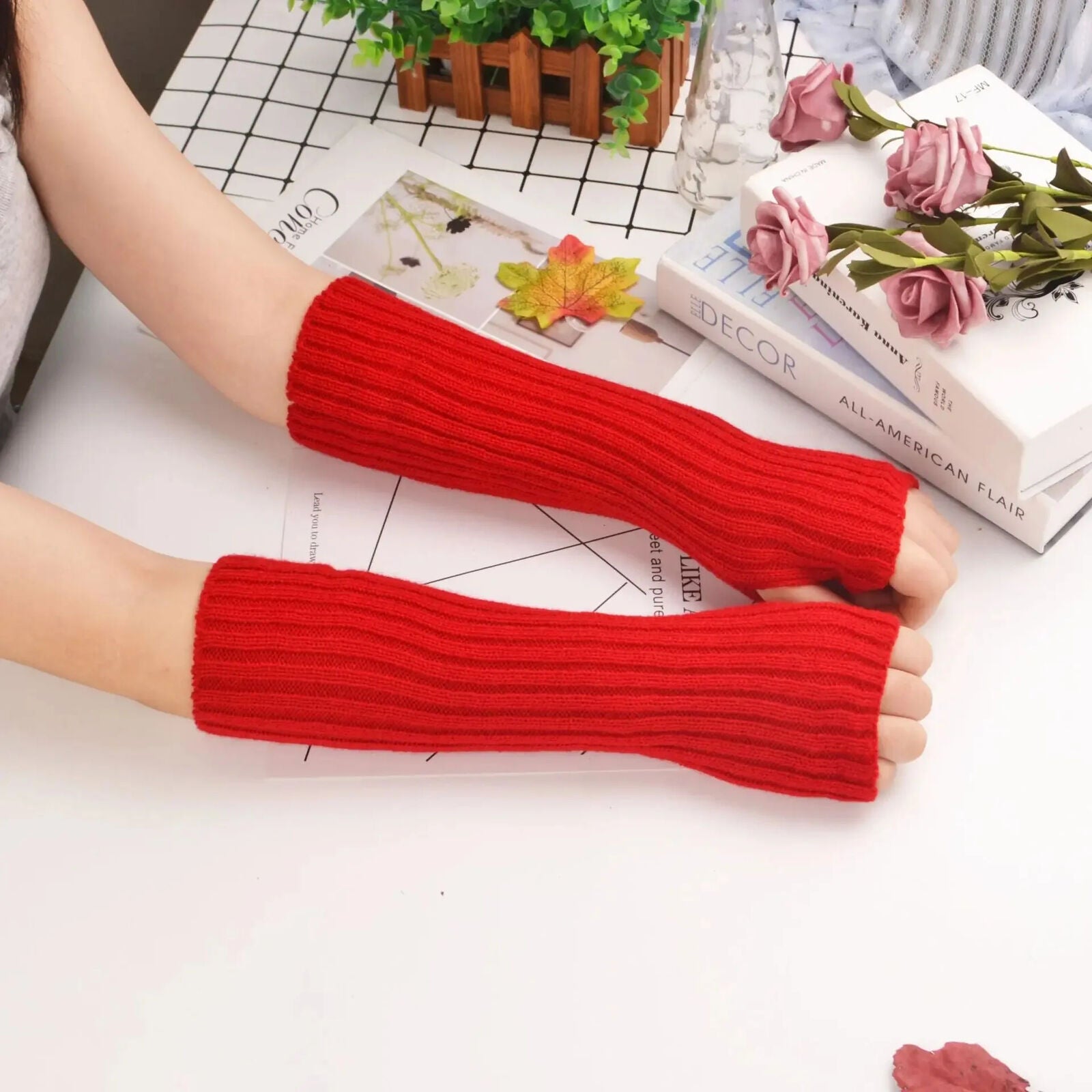 HABO 30 Cm Fingerlose Handschuhe Hand Stulpen Frauen Winter Warm Gestrickt Korea