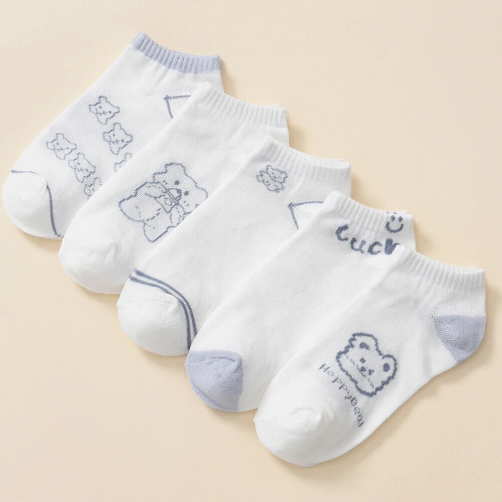 HABO 5 Paar Sneaker Socken Avocado Blumen Süß Grün Frauen Niedlich Mädchen Kawai
