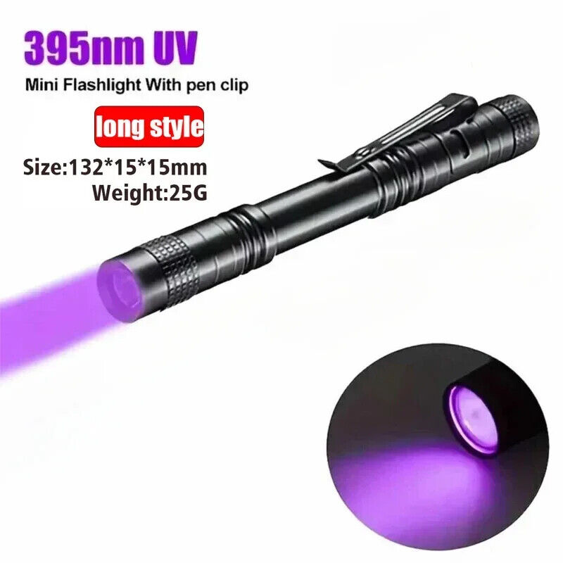 HABO 365/395Nm Uv-Taschenlampe Ultraviolett klein Schwarzlicht Erkennungs Lampe