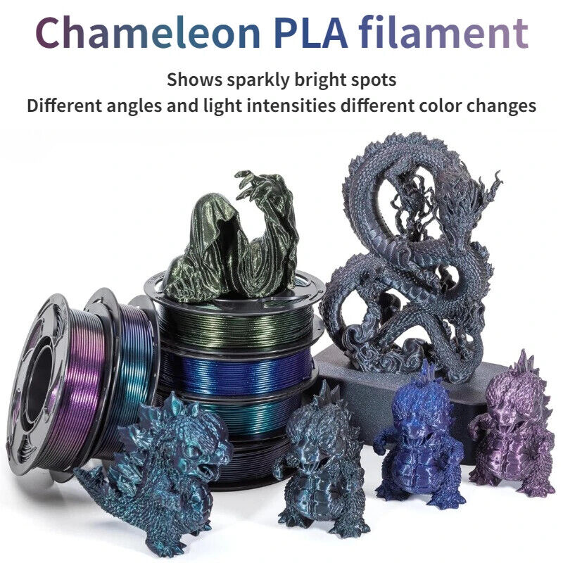 PLA Filament 1,75mm 3D Drucker Farbwechsel Glänzend 1kg/250g Spule 3D Drucker