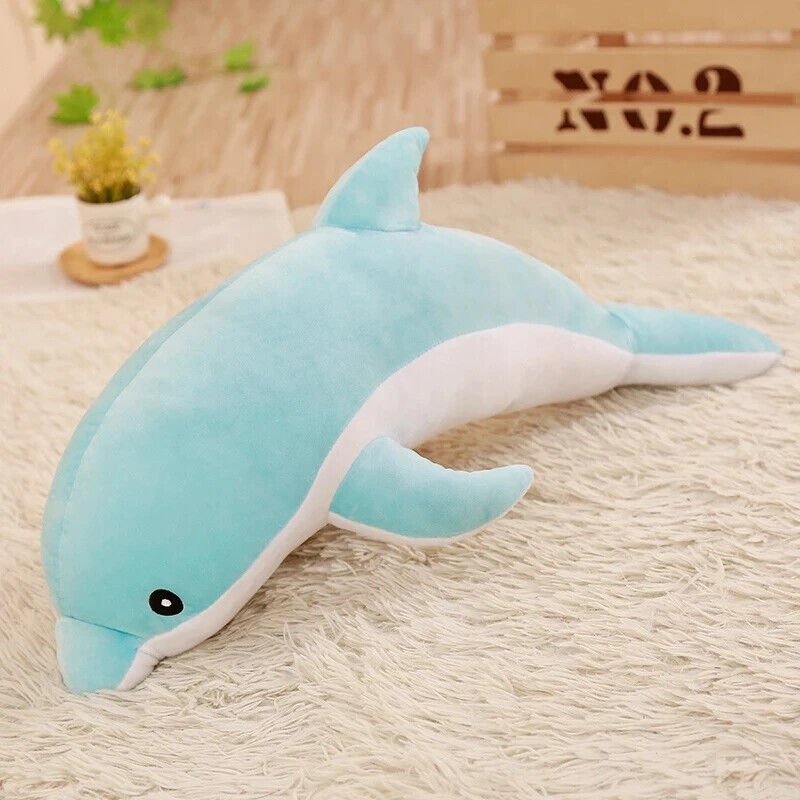 HABO 30Cm Delfin Plüschtier Kuscheltier Blau Rosa Meer Geschenk KInder Kissen